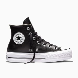 Converse Chuck Taylor All Star Platform Leather Zwart/zwart/wit