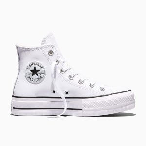 Converse Chuck Taylor All Star Platform Leather Wit/zwart/wit