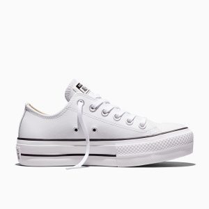 Converse Chuck Taylor All Star Platform Clean Leather Wit/zwart/wit