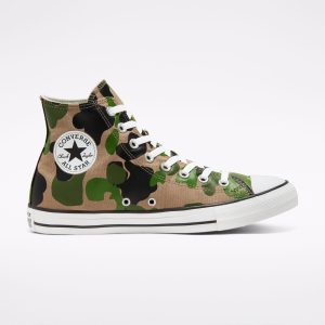 Converse Chuck Taylor All Star High ‘Archival Camo’ Black/Candied Ginger/White/Black (166714C)