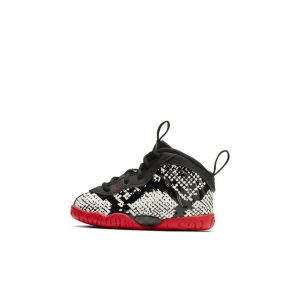 Nike Little Posite One TD ‘Albino Snakeskin’ Sail/Black-Habanero Red-Black (723947-104)