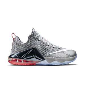 Nike LeBron 12 Low ‘Wolf Grey’ Wolf Grey/White-Dark Grey/Hot Lava-Black (724557-014)