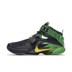 Nike Zoom LeBron Soldier 9 Prm ‘Oregon’ Black/Yellow Strike-Apple Green (749490-073)