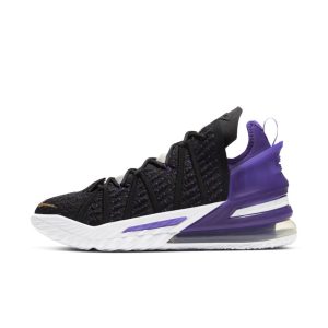 Nike LeBron 18 ‘Lakers’ Black/Metallic Gold/Court Purple/White (CQ9283-004)