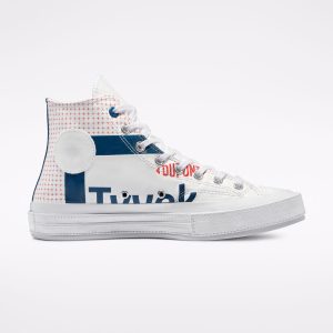Converse Chuck 70 met Tyvek® High Top White/princess Blue/fiery Red (170061C)