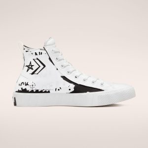 Converse Script Print UNT1TL3D High Top White/white/black (171231C)