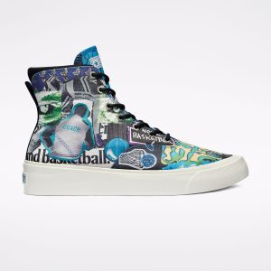 Converse Beat The World Skidgrip High Top Egret/multi/zwart (170681C)