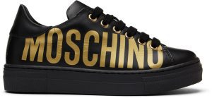 Moschino Kids Black Leather Sneakers (71766)
