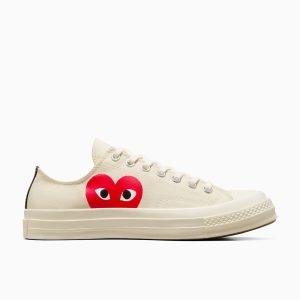 Converse x Comme des Garçons PLAY Chuck 70 Milk/White/High Risk Red (A08795C)