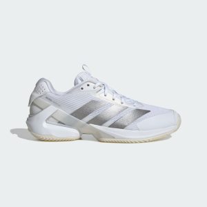 Adidas Adizero Ubersonic 5 Clay Tennisschoenen Cloud White / Silver Metallic / Cloud White (JS2890)