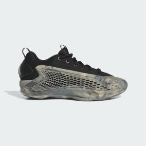 Adidas Anthony Edwards 1 Low Basketbalschoenen Kids Silver Pebble / Core Black / Wonder Beige (JI4074)