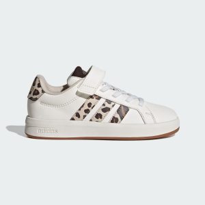 Adidas Grand Court 3.0 Kids Core White / Crystal Linen / Aurora Coffee (KJ4817)