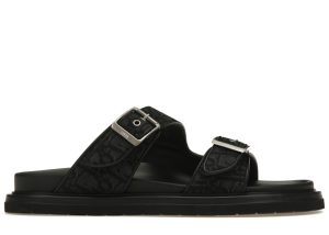 Dior Aqua Sandals Black Oblique Canvas (3SA135ZSA_H969)