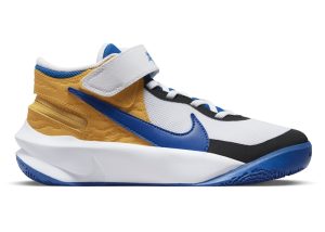 Nike Team Hustle D 10 FlyEase White Yellow Ochre Game Royal (DZ2760-141)