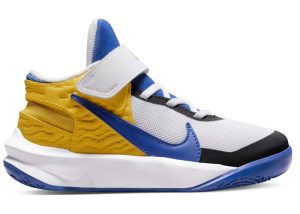 Nike Team Hustle D 10 FlyEase White Yellow Ochre Game Royal (DZ2761-141)
