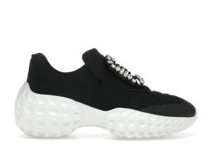 Roger Vivier Viv’ Run Light Black White Crystal Buckle (RVW63731340QPS9999)