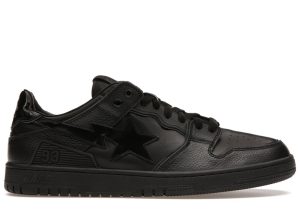 A Bathing Ape Bape SK8 Sta Triple Black Patent Leather Sta Logo (001FWI701010I-BLK)