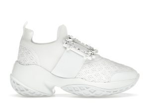 Roger Vivier Viv’ Run Fabric White Crystal Buckle (RVW50624180KOTB001)