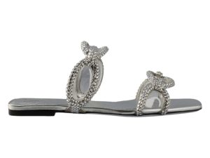 Valentino Chain Embellished Slip-On Sandals Silver (2W2S0GK2APLS13)