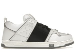 Valentino Garavani Open Skate Calfskin/Fabric White Black Grey (1Y2S0F89YPB6TV)