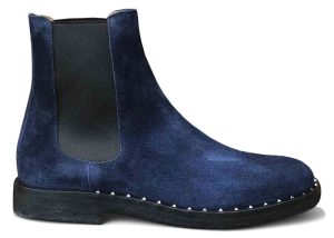 Valentino Garavani Suede Soul Rockstud Chelsea Boots Oceano Blue (QY2S0A38 VEF 648)