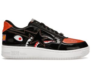 A Bathing Ape Bape Sta Low Mad Shark Black Orange (1H30191005-BLK)