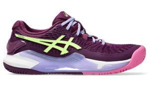 ASICS Gel-Resolution 9 Padel Deep Mauve Lime Green (1042A245-500)