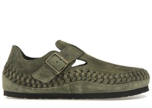 Birkenstock London Braided Shearling Kith Olive Night (1029976)