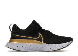 Nike React Infinity Run Flyknit 2 Black Metallic Gold (CT2423-009)
