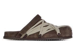Rick Owens Concordians Megalace Suede Leather Mule Granola Brown (RU02E1813LVSW1-04)