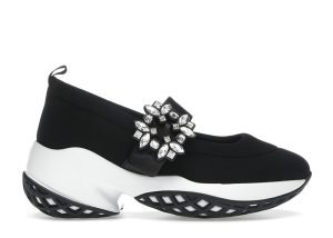 Roger Vivier Viv’ Run Babies Black White Crystal Buckle (RVW50637520T81B999)