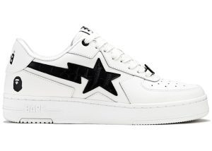 A Bathing Ape Sta Icon #1 White Black Croc (1L30-191-306-BLK)