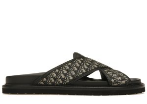 Dior Aqua Sandals Oblique Jacquard Navy Black (3SA112ZSK961)