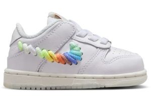 Nike Dunk Low SE Rainbow Lace Swoosh White (FQ1924-100)