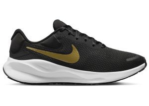 Nike Revolution 7 Black White Dark Smoke Grey Metallic Gold (FB2208-006)