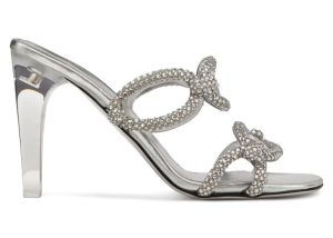 Valentino Garavani All-Over Rhinestone Sandals Crystal Silver (2W2S0GH5APLS13)
