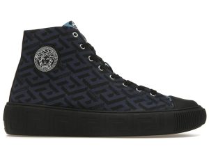 Versace Greca High Top Greek Print Dark Blue Black (DSU8403-1A02719_5U32P)