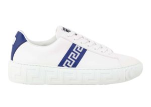 Versace Greca Lace-up Sneakers White Blue (DSU8404 1A00775 2W340)