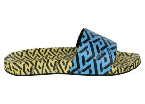 Versace Greca Print Slides Yellow Blue (DSU6516-1A0173-5Y120)