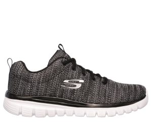 Skechers Graceful – Twisted Fortune Sneaker Zwart/Wit