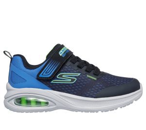 Skechers Microspec Max Advance – Squad-Pacer Sneaker Zwart/Blauw/Limoen