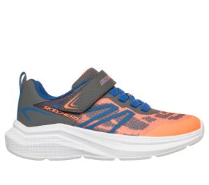 Skechers Microspec Velocity Sneaker Oranje/Houtskool