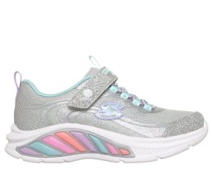 Skechers S-Lights: Rainbow Cruisers – Glitzy Glow Sneaker Zilver/Blauw