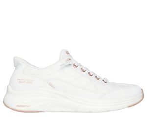 Skechers Slip-ins: Contour Foam – Cozy Fit Golden Hour Sneaker Wit/Roos Goud