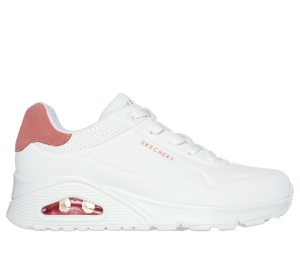 Skechers UNO – Pop Back Sneaker Wit/Koraal