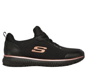 Skechers Work Slip-Resistant: Squad Sneaker Zwart/Roos Goud