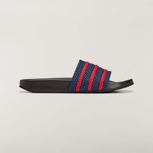 Adidas Adilette Slides “Wales Bonner Night Indigo Scarlet” (KI3388)