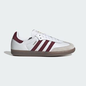 Adidas SAMBA OG SCHOENEN Cloud White / Maroon / Gum (LA0973)