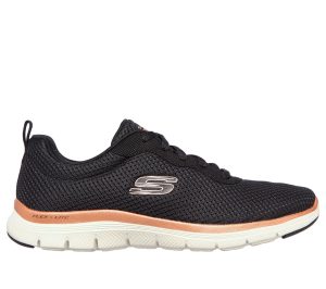 Skechers Flex Appeal 4.0 – Brilliant View Sneaker Zwart/Roos Goud