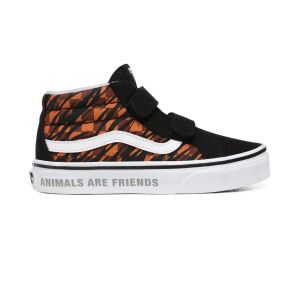 VANS Animal Checkerboard Sk8-mid Reissue V Schoenen Voor Kinderen  (Zwart)